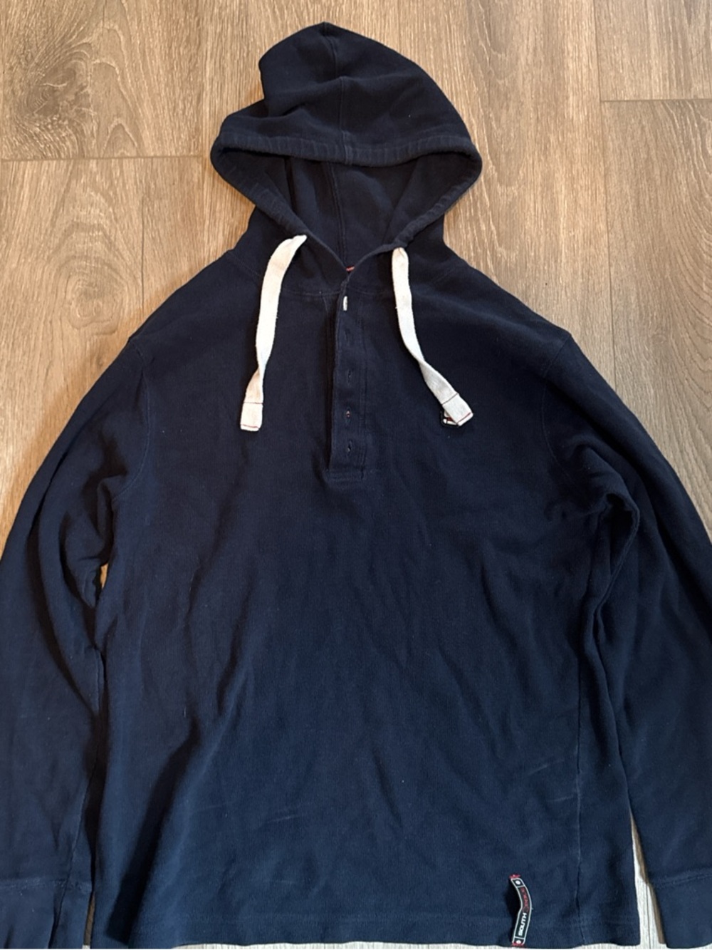 South Pole Navy Hooded Long-Sleeve Pullover with White Drawstrings